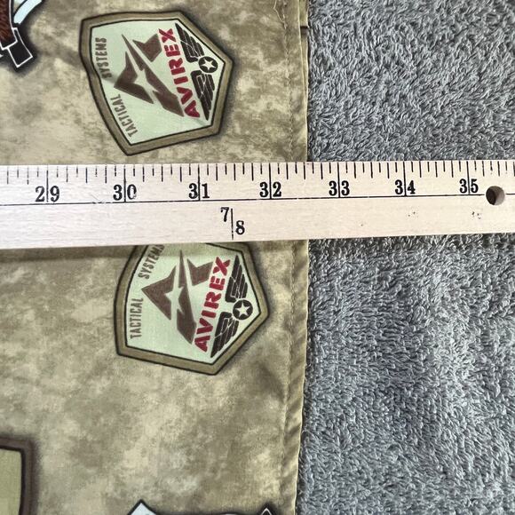 Avirex Shirt Mens Size XL Beige Logo AOP‎ Button Up Y2K Hip Hop Streetwear 90s - Picture 7 of 8